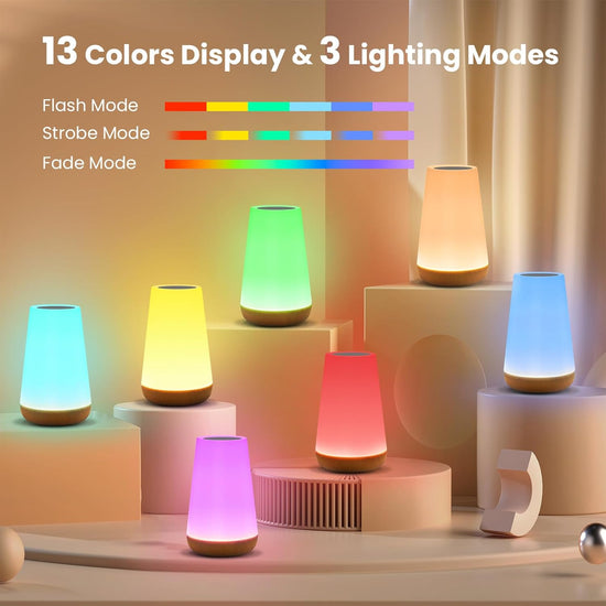 13 RGB Color LED Light Night Bedside Lamp